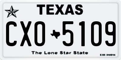 TX license plate CXO5109