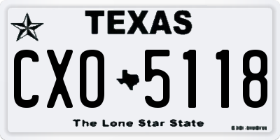 TX license plate CXO5118