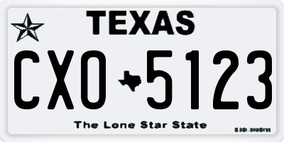 TX license plate CXO5123