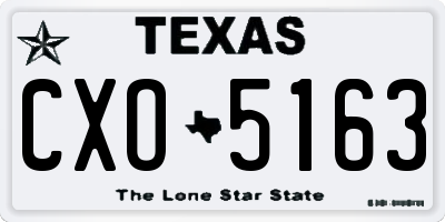 TX license plate CXO5163