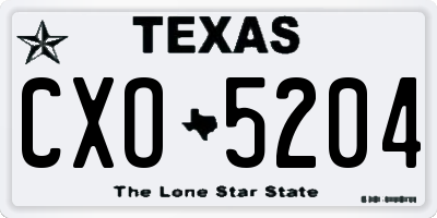 TX license plate CXO5204