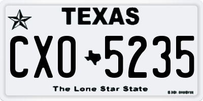 TX license plate CXO5235