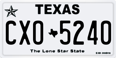 TX license plate CXO5240