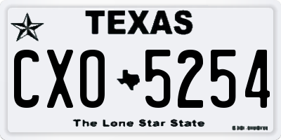 TX license plate CXO5254