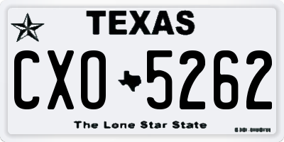 TX license plate CXO5262