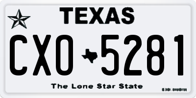 TX license plate CXO5281