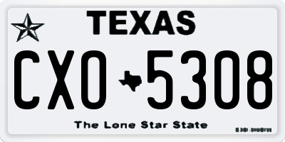 TX license plate CXO5308