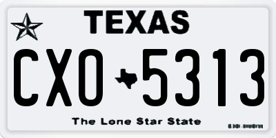TX license plate CXO5313