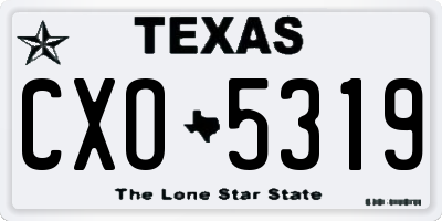 TX license plate CXO5319