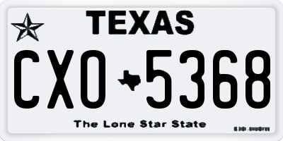 TX license plate CXO5368