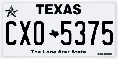 TX license plate CXO5375