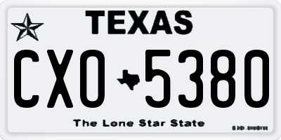 TX license plate CXO5380