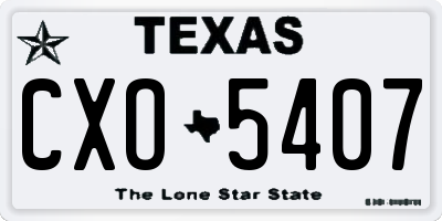 TX license plate CXO5407