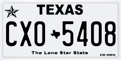 TX license plate CXO5408