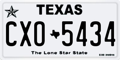 TX license plate CXO5434