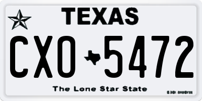 TX license plate CXO5472