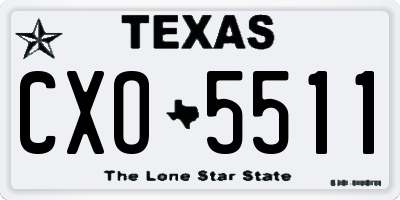 TX license plate CXO5511
