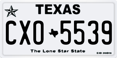 TX license plate CXO5539