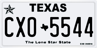 TX license plate CXO5544