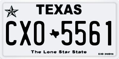 TX license plate CXO5561