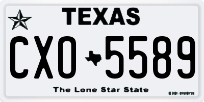 TX license plate CXO5589