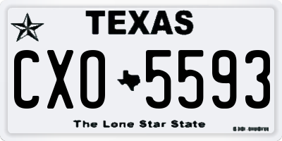 TX license plate CXO5593