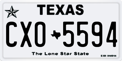 TX license plate CXO5594
