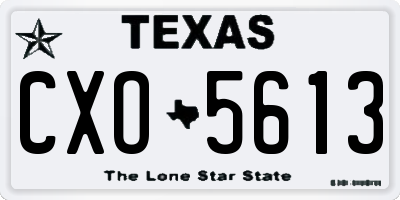 TX license plate CXO5613