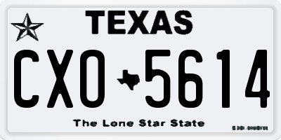 TX license plate CXO5614
