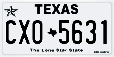 TX license plate CXO5631