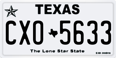 TX license plate CXO5633