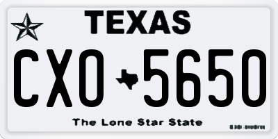 TX license plate CXO5650