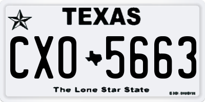 TX license plate CXO5663