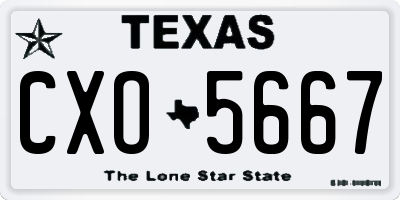 TX license plate CXO5667