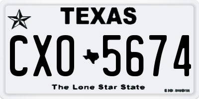 TX license plate CXO5674