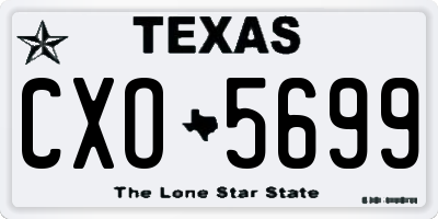 TX license plate CXO5699