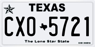 TX license plate CXO5721