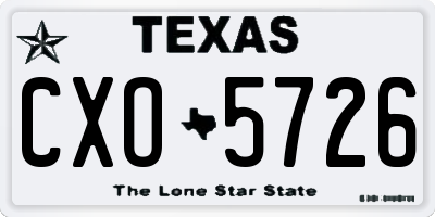 TX license plate CXO5726