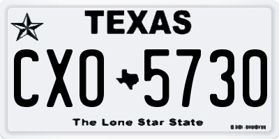 TX license plate CXO5730