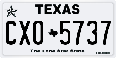 TX license plate CXO5737