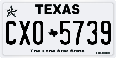 TX license plate CXO5739