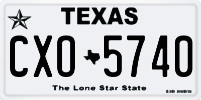 TX license plate CXO5740