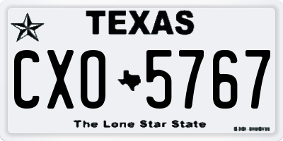 TX license plate CXO5767