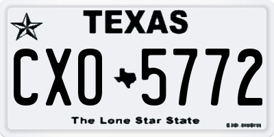TX license plate CXO5772