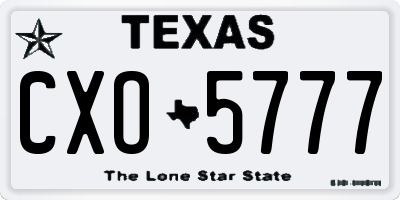 TX license plate CXO5777