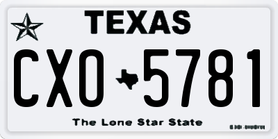 TX license plate CXO5781