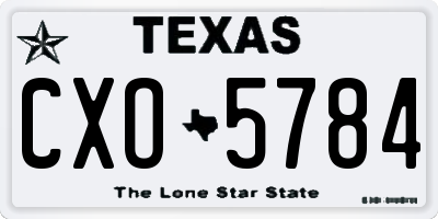 TX license plate CXO5784