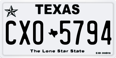 TX license plate CXO5794