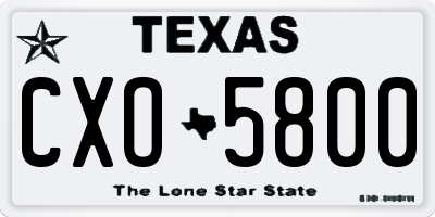 TX license plate CXO5800