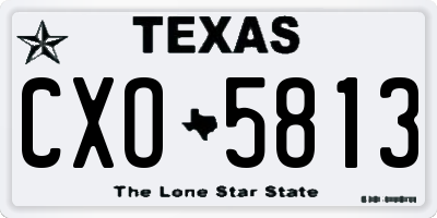 TX license plate CXO5813